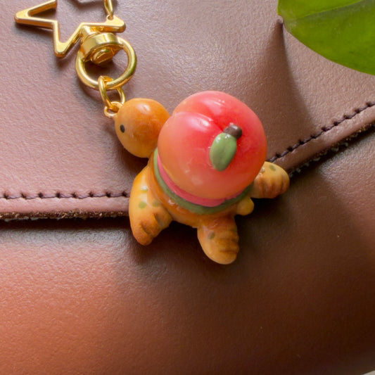 Peach-tachio Mousse Turtle Keychain