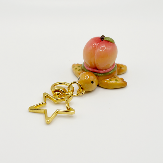 Peach-tachio Mousse Turtle Keychain