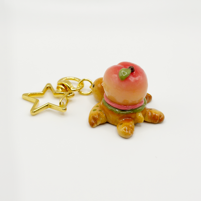 Peach-tachio Mousse Turtle Keychain
