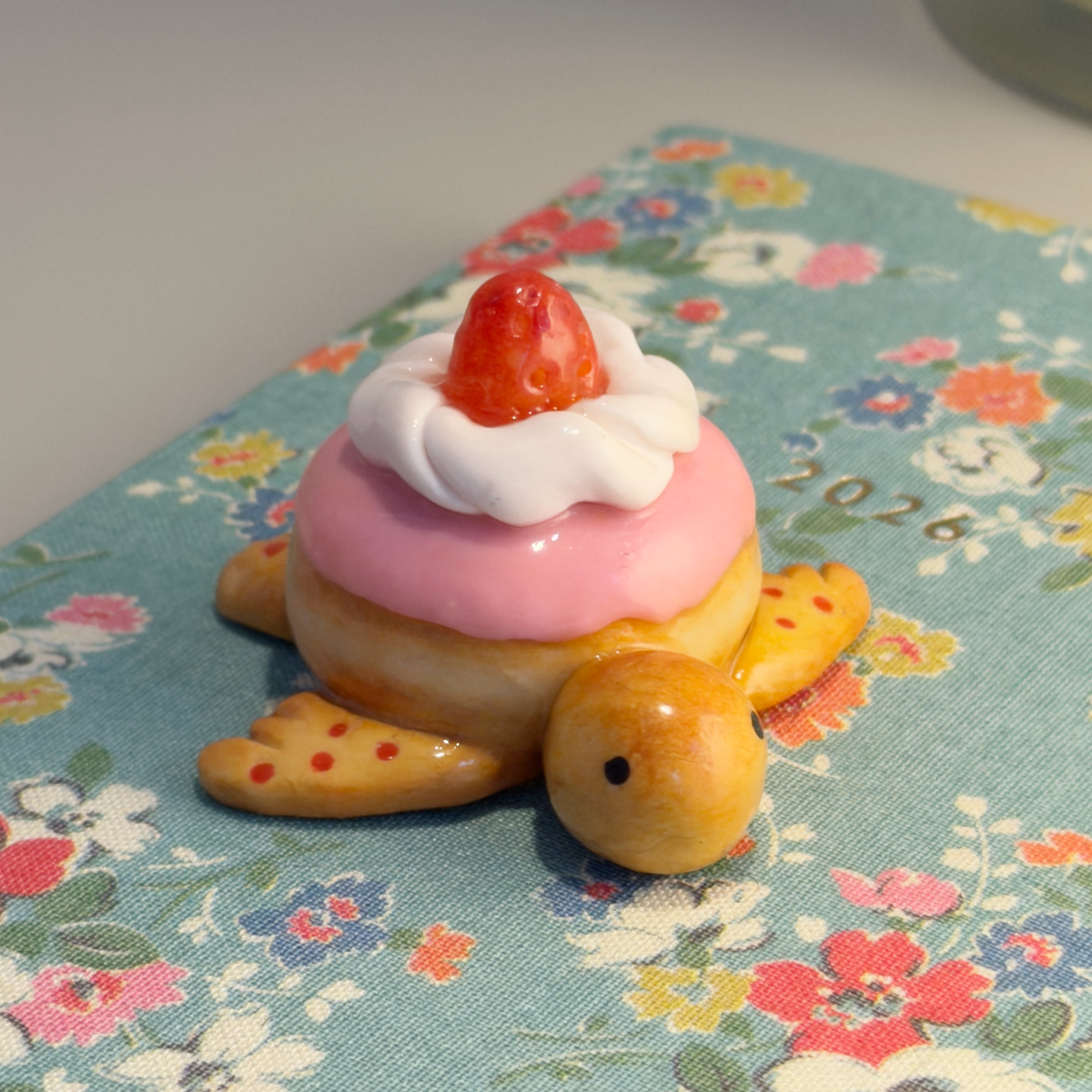 Strawberry Doughnut Turtle Desk Buddy